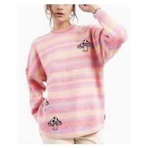 NWT Spirit Jersey Psychedelic Mushroom Crewneck Pullover Sweater Size L